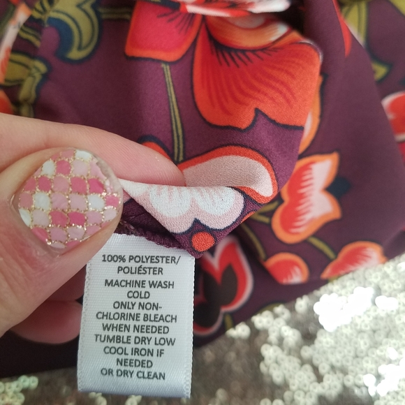 LOFT long sleeved lightweight floral top sz small - Picture 3 of 8